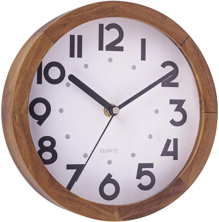 8 Inch Small Wooden Round Wall Clock