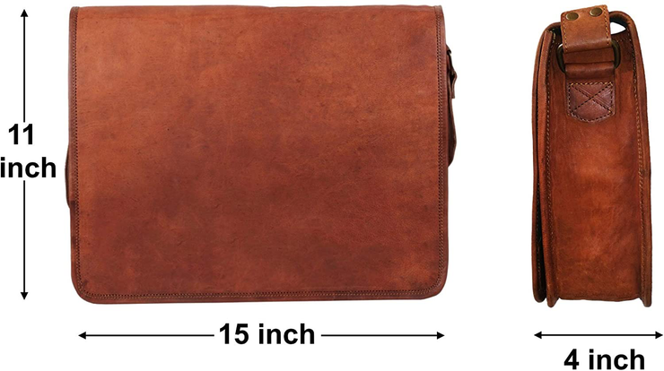 15 inch Vintage Crossbody Genuine Leather Laptop Messenger Bag