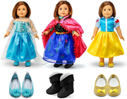 OCT17 Fits Compatible with American Girl 18" Princess Dress 18 Inch Doll Clothes Accessories Costume Outfit Set with Shoes
