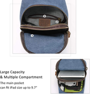 Canvas Sling Bag Crossbody Backpack Shoulder Casual Rucksack for Men Women