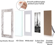 upsimples 8x10 Picture Frame Distressed White with Real Glass,Display Pictures 5x7 with Mat or 8x10 Without Mat,Multi Photo Frames Collage for Wall or Tabletop Display,Set of 6