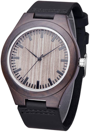 Mens Natural Wooden Watches Handmade Vintage Casual Wrist Watch Cowhide Leather Wood Watch