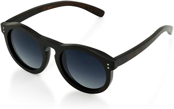 GEARONIC TM Wooden Frame Mens Womens Dark Brown Wood Sunglasses Eyewear