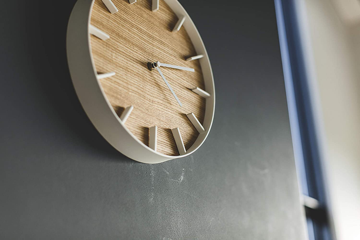 Yamazaki Home Rin Wall Clock – Modern Wood Home Decoration