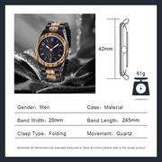 Men's Wood Watch Creative Quartz Watch for Men Hand-Made Wooden Mens Watches