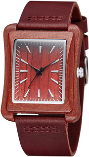 Men's Wooden with Genuine Leather Strap Quartz Movement Men Casual Fashionable Business Wrist Watch