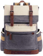 SUVOM Canvas Backpack, Vintage School Backpack, Stylish Travel Rucksack 15.6 inches Laptop Backpack for Women Men