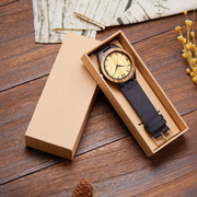 Unisex Wooden Watch for Men and Women Analog Quartz Lightweight Handmade Casual Watches with Cowhide Leather Strap