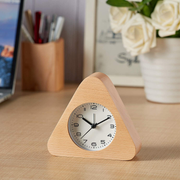 Artinova Desk Alarm Clock, Silent Clock with Nightlight for Home Bedroom Office, Beech Wood Made, ARTA-3036
