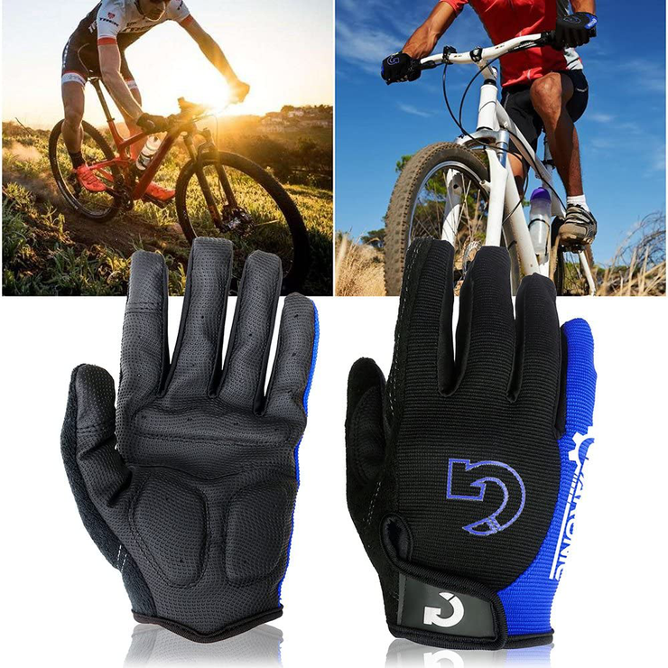 GEARONIC Cycling Shockproof Foam Padded Sports Full Finger Short Gloves