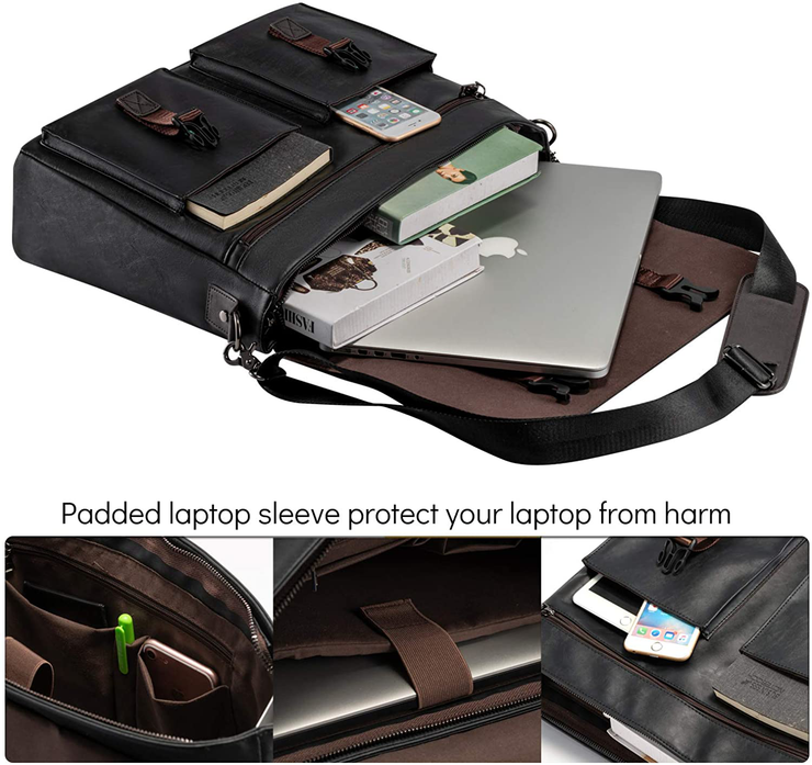 Leather Messenger Bag Vintage Leather Laptop Bag Briefcase Satchel