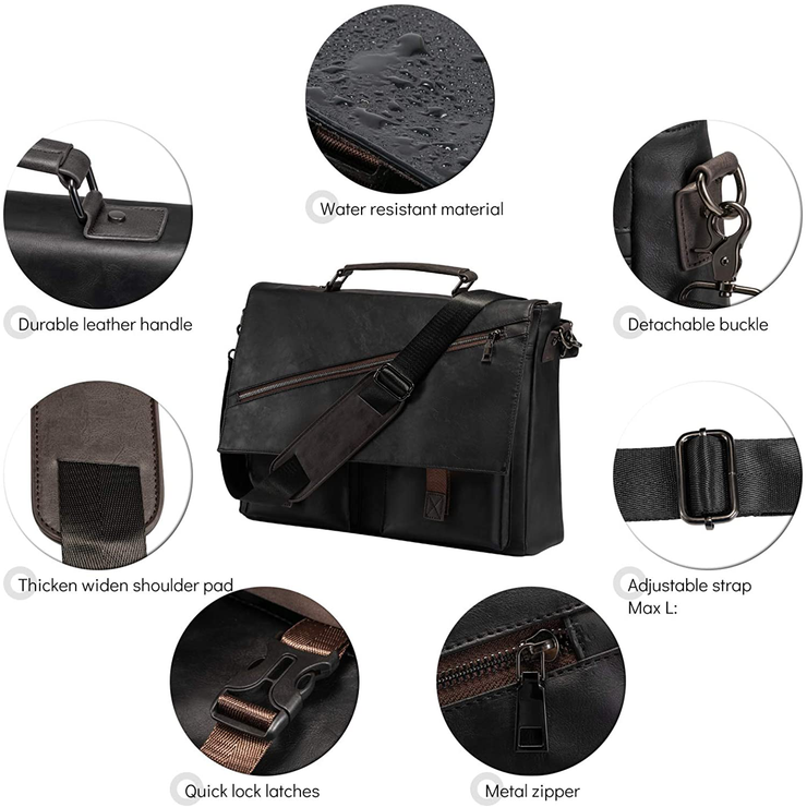 Leather Messenger Bag Vintage Leather Laptop Bag Briefcase Satchel