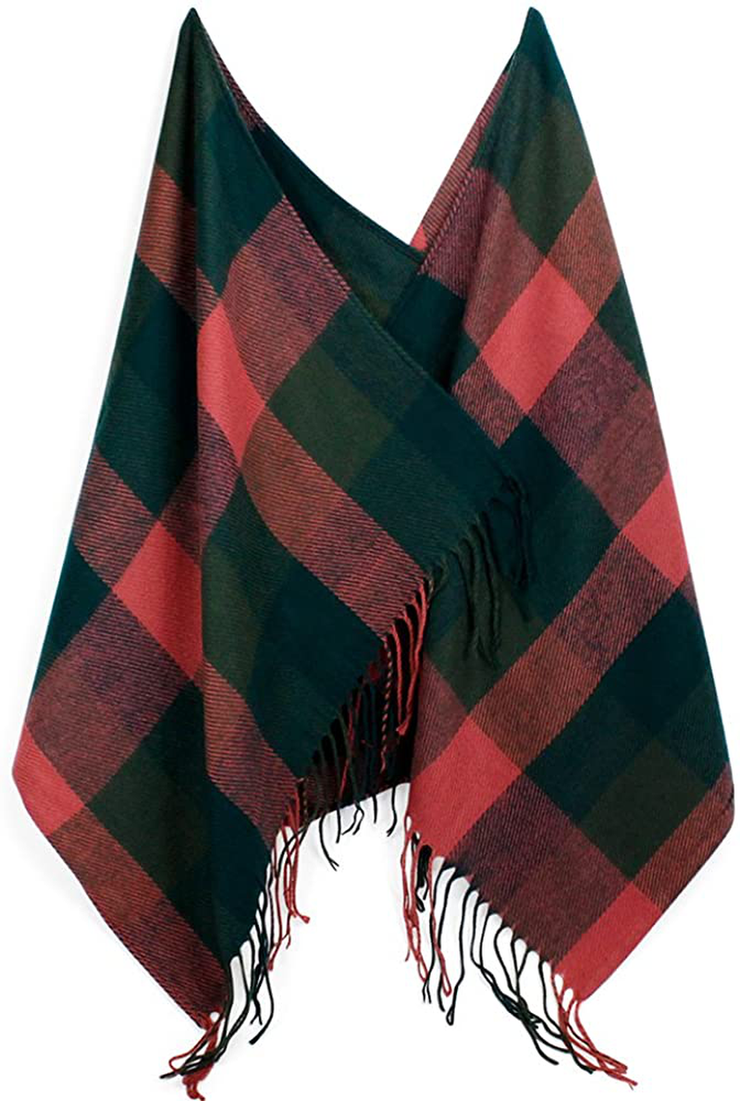 OCT17 Plaid Scarf Women Pashmina Wrap Large Warm Soft Shawl Winter Fall Scarves