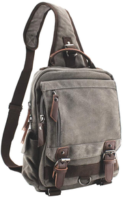 Canvas Shoulder Backpack Travel Rucksack Sling Bag Cross Body Messenger Bag