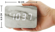 Oct17 Marble Pattern Alarm Clock, Fashion Multi-Function LED Alarm Clocks Stone Cube with USB Power Supply, Voice Control, Timer, Thermometer -Marble
