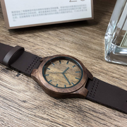 Mens Natural Wooden Watches Handmade Vintage Casual Wrist Watch Cowhide Leather Wood Watch
