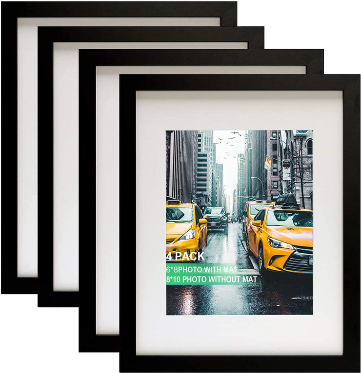 Picture Frames 10x12 Picture Frame Set of 2, Display Pictures 8x10 with Mat or 10x12 Without Mat, Solid Wood Photo Frames for Wall or Tabletop Display,White