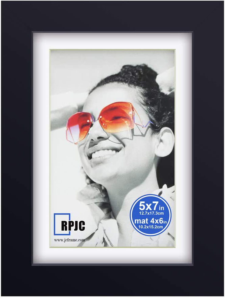 RPJC 11x14 Picture Frames Made of Solid Wood and High Definition Glass Display Pictures 8x10 with Mat or 11x14 Without Mat for Wall Mounting Photo Frame Brown