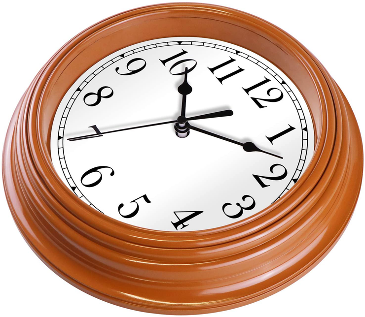 Foxtop Brown Wall Clock Battery Operated 9 Inch Silent Non-Ticking Quartz Small Wall Clock for Kitchen Bedrooms Living Room Home Office School