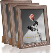 Egofine 5x7 Picture Frames, Made of Solid Wood Distressed Rustic Farmhouse Photo Frames with Real Glass for Wall Mounting or Table Top Display, White, Set of 3